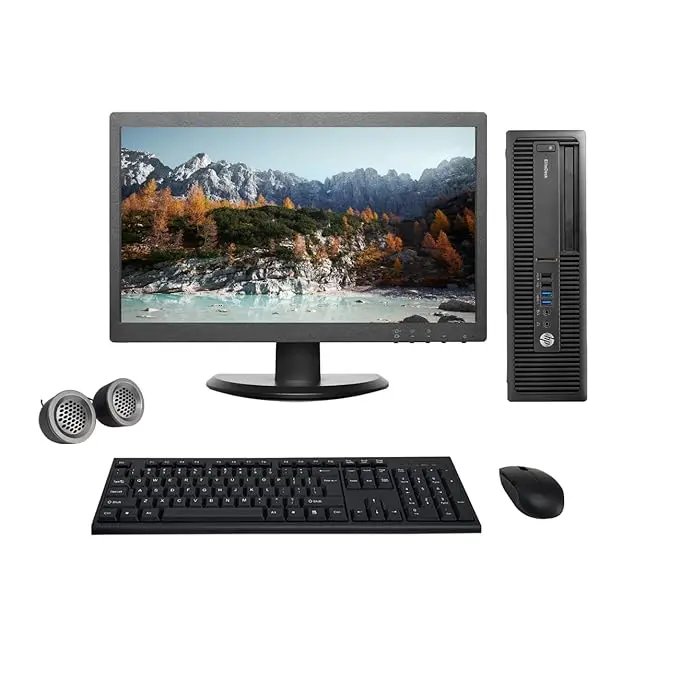 HP EliteDesk All-in-One Desktop Computer Set | AMD A10 | 19" HD LCD Monitor | Wired KB & Mouse| Speakers| Wi-Fi | Win 10 Pro | Refurbished