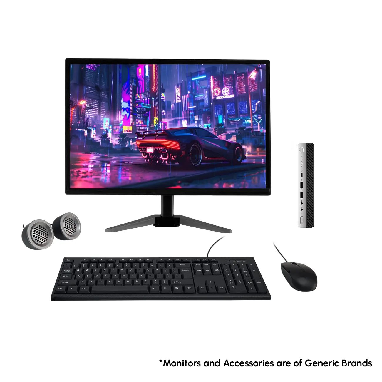 HP EliteDesk 800 G4 All-in-One Desktop Computer Set | Intel i5-8th Gen | 19" HD LCD Monitor| Wired KB & Mouse| Speakers| WiFi| Windows 11 Pro | Refurbished