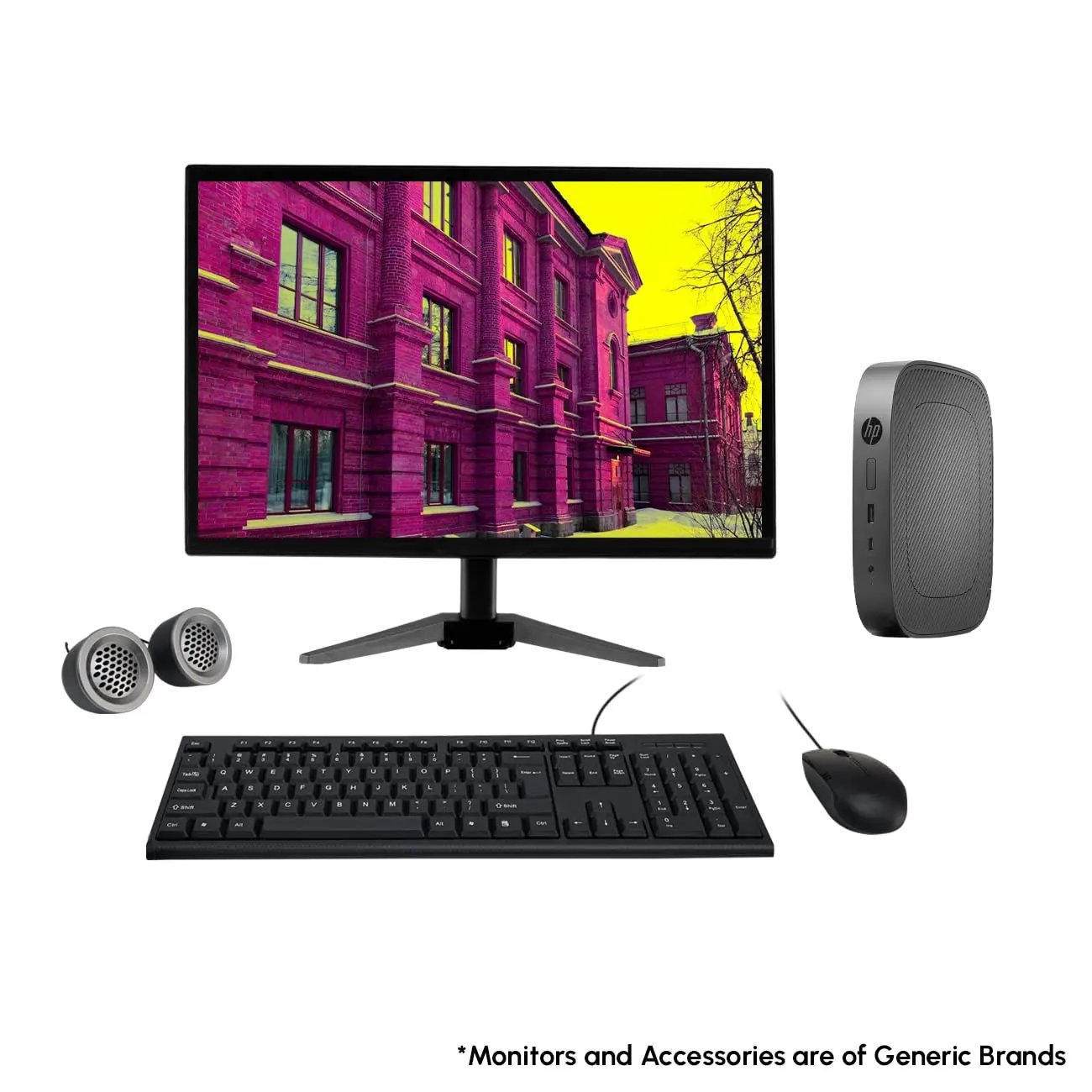 HP T530 All-in-One Desktop Computer Set | 22" HD LCD Monitor | AMD GX 215JJ | Wired KB & Mouse| Speakers | Wi-Fi | Windows 10 Pro | Refurbished