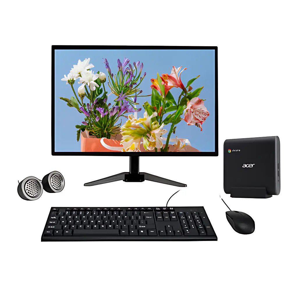 Acer MIni PC All-in-One Desktop Computer Set | Intel i7-8th Gen | 22" HD LCD Monitor | Wired KB & Mouse | Speakers| Wi-Fi | Windows 11 Pro | Refurbished