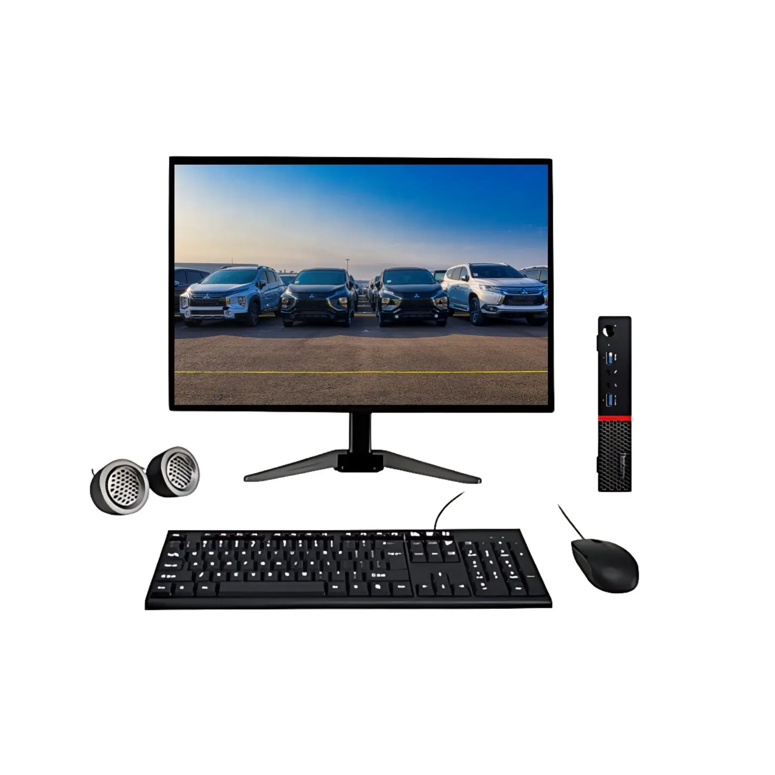 Lenovo ThinkCentre M700 All-in-One Desktop Computer Set | Intel i3-6th Gen | 22" HD Monitor | Win 11 Pro | Refurbished