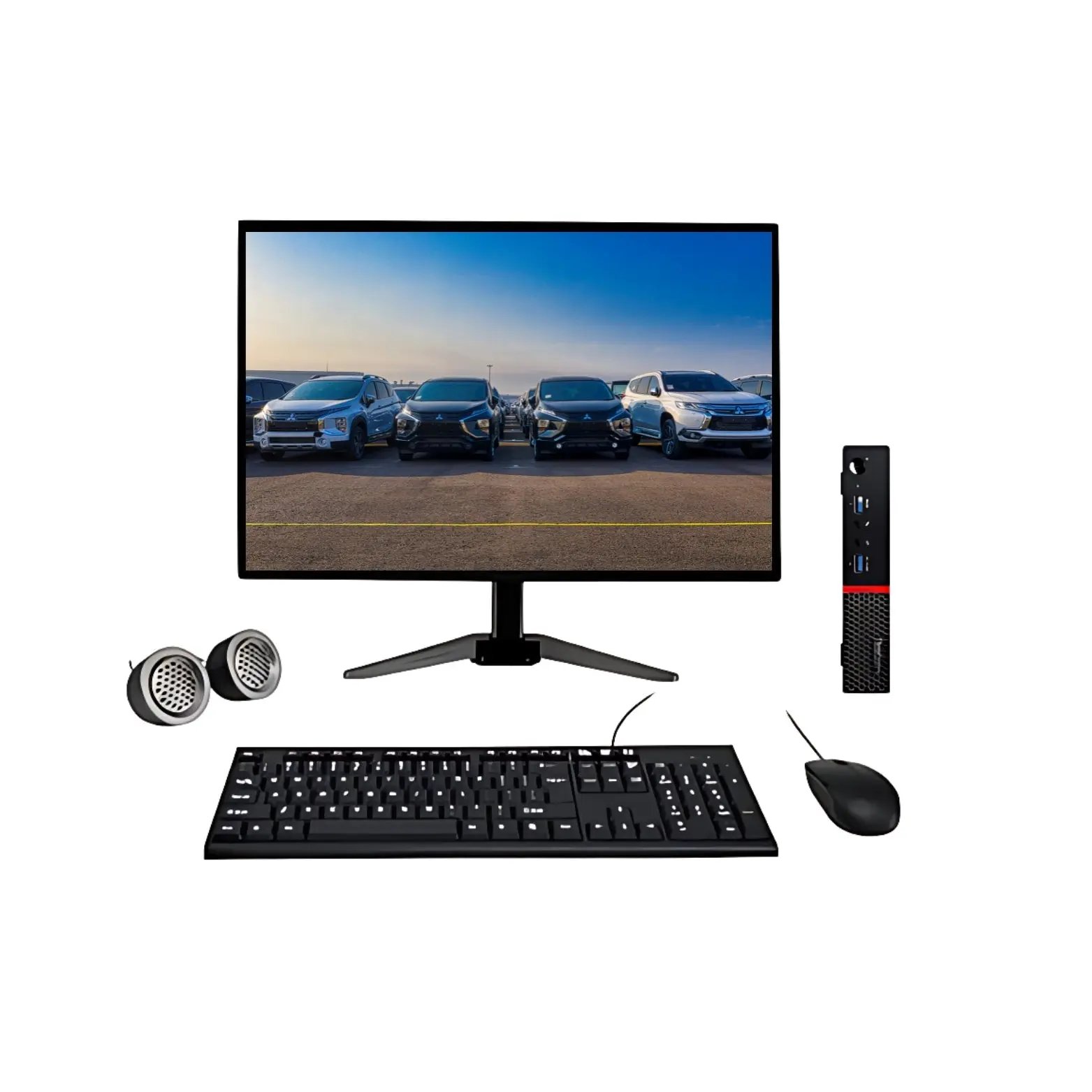 Lenovo ThinkCentre M700 All-in-One Desktop Computer Set | Intel i3-6th Gen | 19" HD Monitor | Win 11 Pro | Refurbished